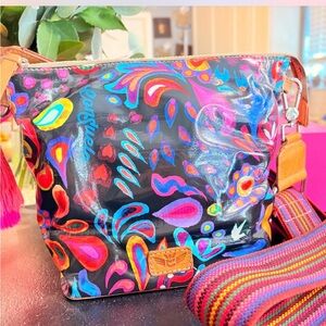 D Colorful Crossbody Bag with Pink and Blue Accents. Sophie wedge